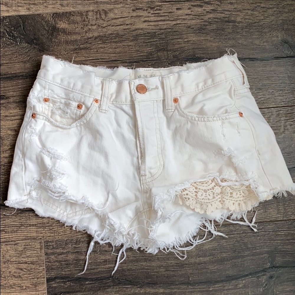 White jean shorts